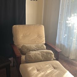  Futon Sleeper With Ottoman Cherry Wood 🍒 🪵 