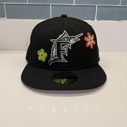 Florida Marlins Floral Hat Fitted 7 1/4
