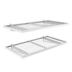 24 in. x 48 in. Steel Garage Wall Shelving in White (2-Pack)