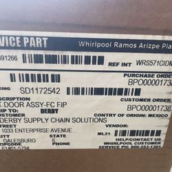 Whirlpool gold Side By Side Freezer Door 