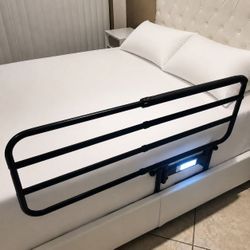 New In Box Expandable Bedside Safety Senior Grab Bar Rail Foldable With Rechargeable LED Light