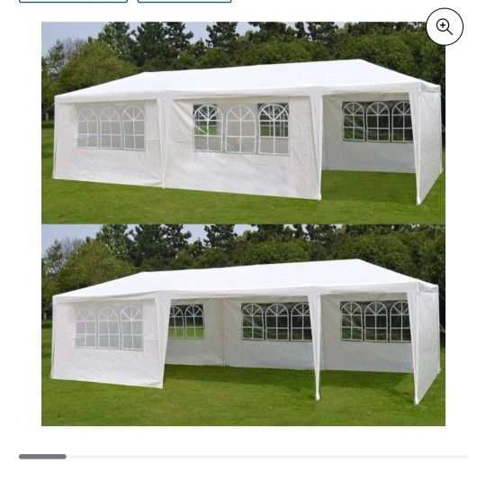 10'x 30' White Gazebo Wedding Party Tent Canopy With 6 Windows & 2 Sidewalls-8