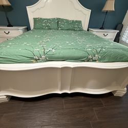 White/ivory King Bed Frame