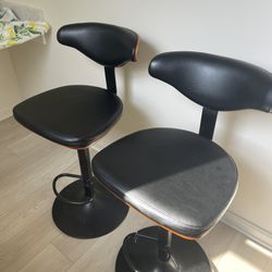 Two Black Bar Stools