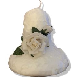 Vintage 1970s Wedding Bell Candle 8”