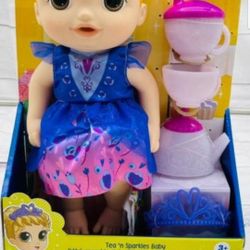 Baby alive Doll Princess With Tea Party Set And Crown And Diaper