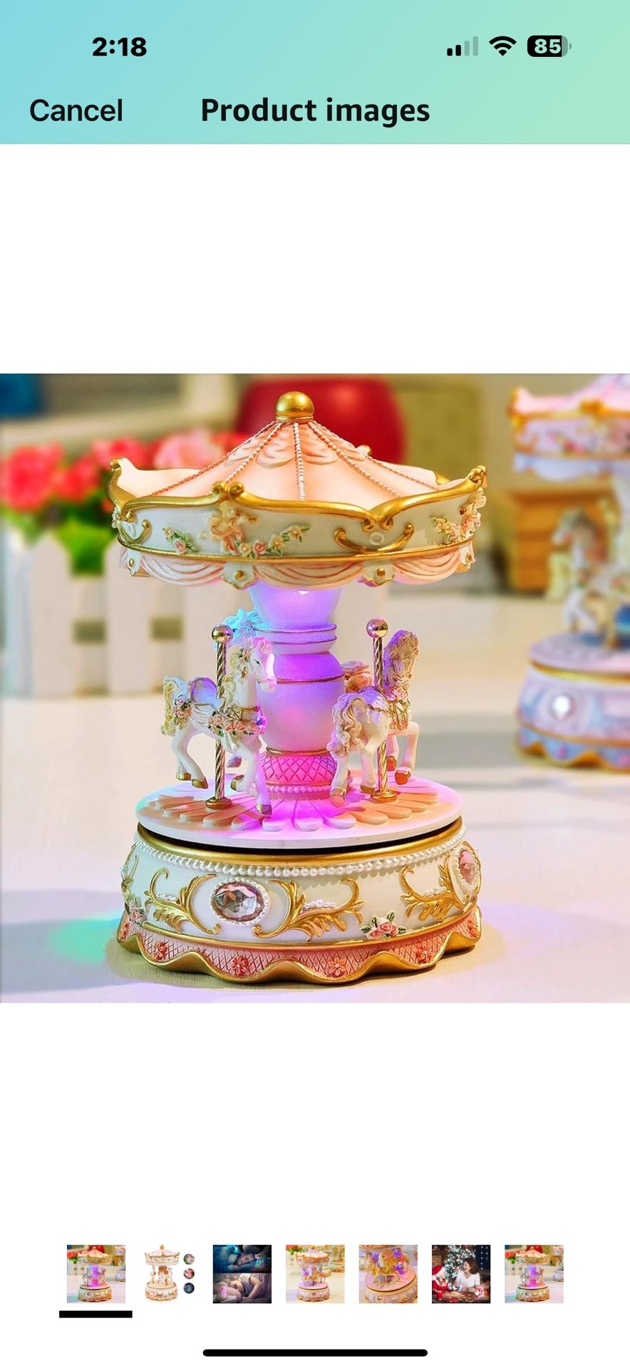 Music Box 3-Horse Carousel Gifts for Kids Children Girls Christmas Birthday Valentine's Gifts Decorations Melody Carrying You from Castle in The Sky (