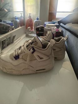 Jordan 4 metallic purple with white