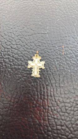 Vintage Cross carved mother of pearl