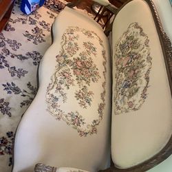 Antique sofa embroided
