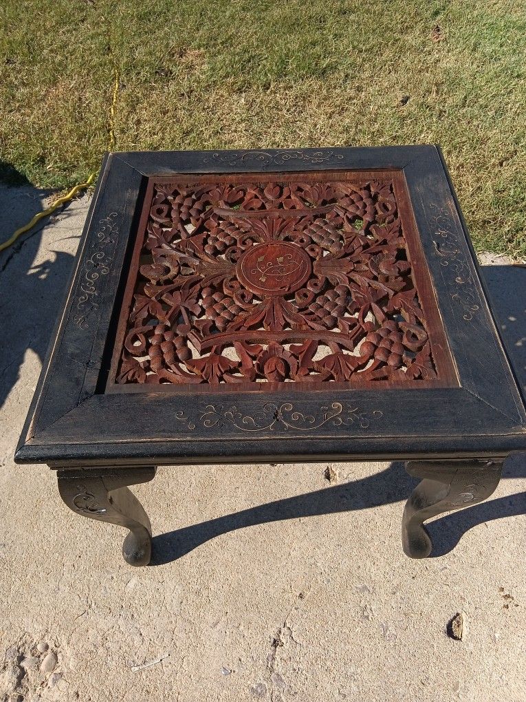 Wooden Carved End Table!
