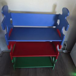 KidKraft 3 Shelves Wooden Puzzle Bookcase EXCELLENT CONDITION 
