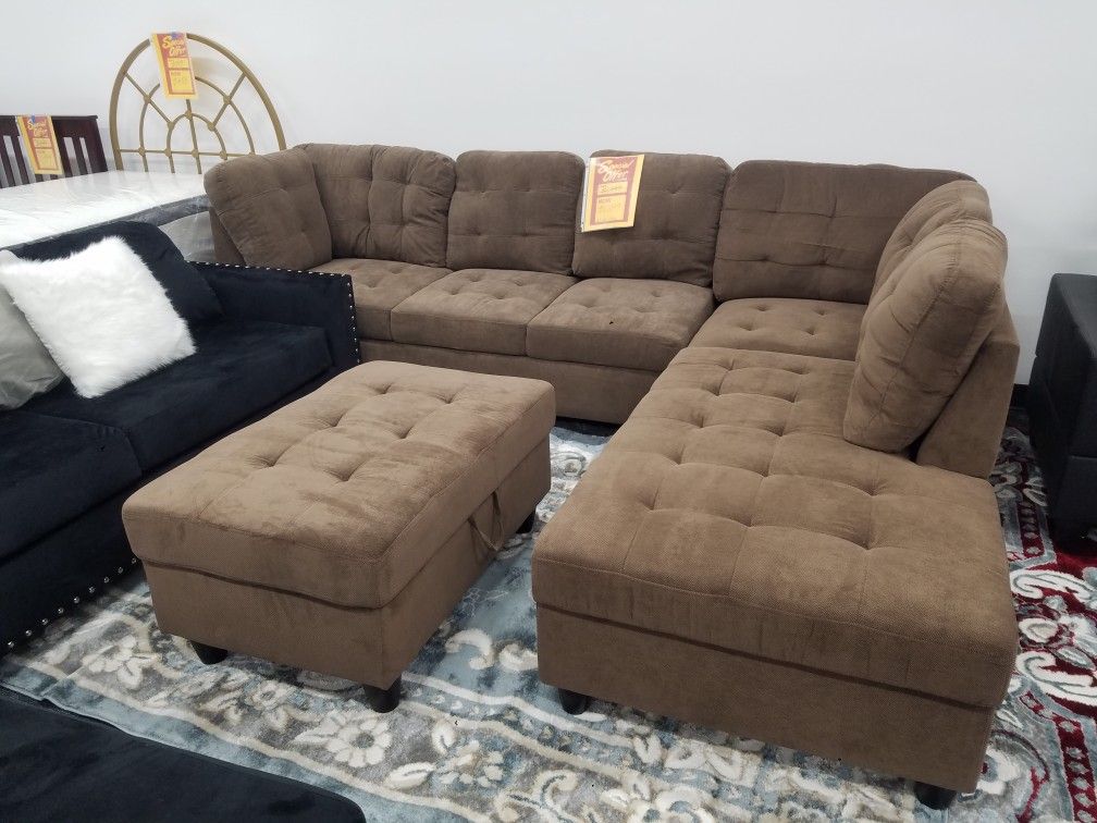 Large Sectional With Storage Ottoman Special 