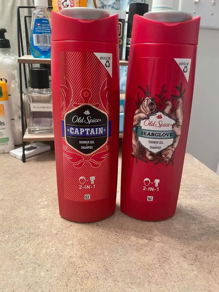 2 Old Spice Shampoo Bottles