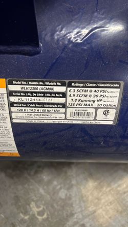 20 gallon air compressor CAMPBELL HAUSFELD. $180 or best offer make a offer