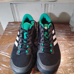 Adidas Black Green Athletic Shoes Size 12 Mens