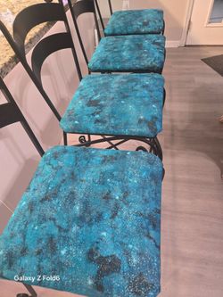Set of 4 Black Metal Dining Chairs