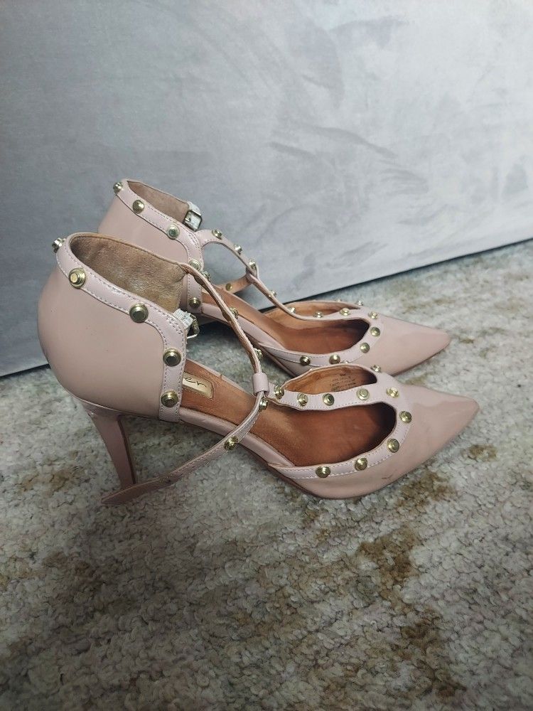 Halogen Martine Pink studded heels 