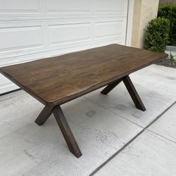 Beautiful Brand New Solid Wood Shaped Edge Dining Table 