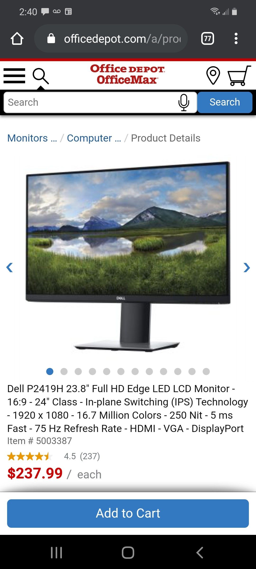 2 24" dell monitors 1080 NEW