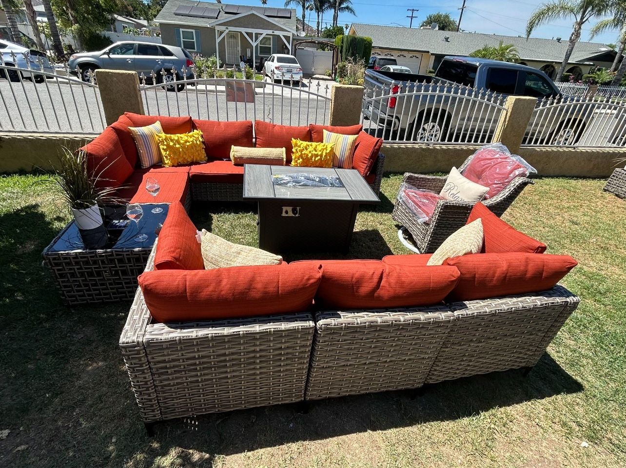 Brand New Patio Outdoor Furniture Set With Fire Pit And 