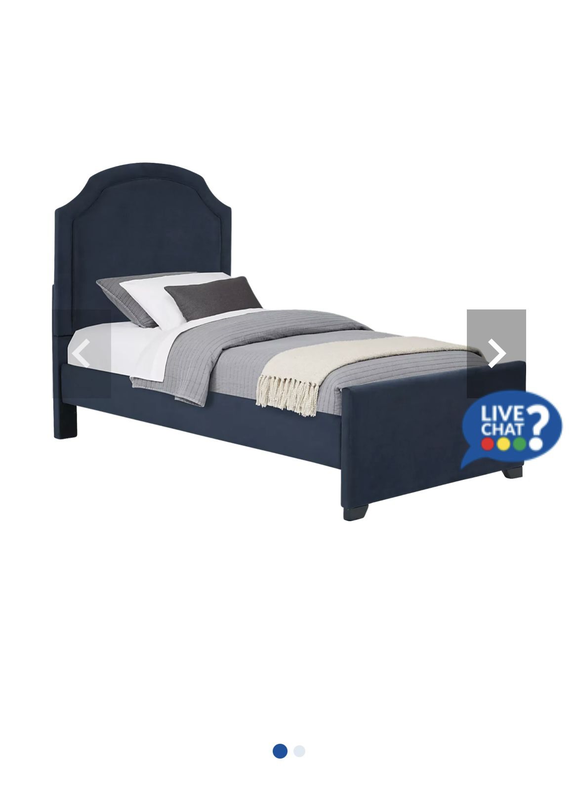 Twin Navy Upholstered Bed 