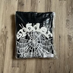 Black web sp5der hoodie size medium