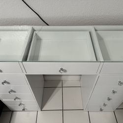 Makeup Vainty Desk With Glass Top 