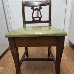 Vintage (Antique?) Mahogany Harp Back Chair with Compartment Seat