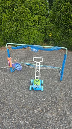 Free soccer net and bubble mower