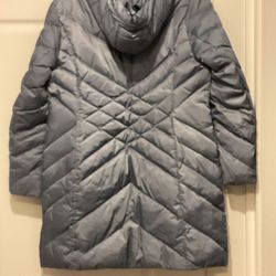 Kenneth Cole Reaction Down Parka Faux Fur Hooded Baby Blue XL Women’s Long Coat Jacket