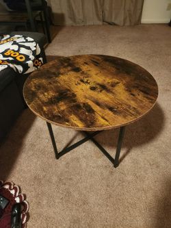 Round Coffee Table, 23.6" Coffee Tables for Living Room, Circle Coffee Table with Metal Frame, Floor Table Desk for Sitting on The Floor, Home,