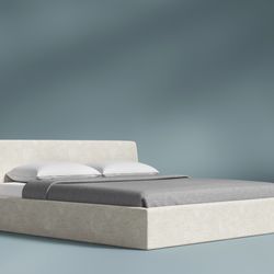 New Rove Labs 02 Soft Full Size  Bed Frame - $2395 Retail - “open box” Off White - Delivery Available