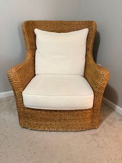 Woven Accent Chair with Cushions