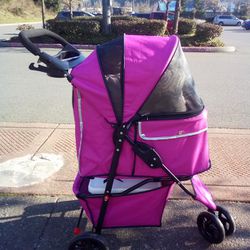 E-YAY PAWS UP PET STROLLER PINK