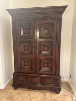 Solid Wood Armoire w/ Drawers – Excellent Condition