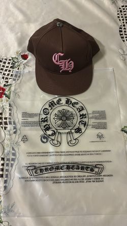 Chrome hearts pink and brown hat