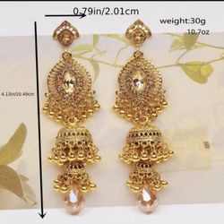 New Unworn Faux Gold Drop Earrings