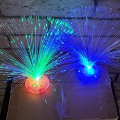 Fiber Optic Lamp Multicolored Centerpiece / Fourth of July Light ups