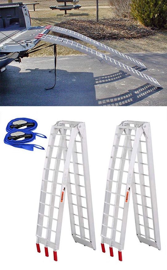 (New in box) $115 Pair 7.5ft Aluminum Motorcycle Folding Loading Ramp Street Dirt Bike 1500Lbs Rated