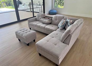 Sectional Sofa With Ottoman New Couch L shape Livingroom set