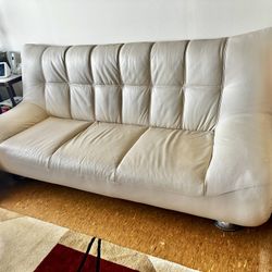 White Leather Couch And Armchair- Shipping Available!
