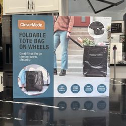 Clever made foldable tote bag on wheels 