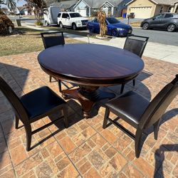 Solid Wood Table And 4 Chairs 