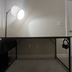 FLEXISPOT 55” Computer Desk – Modern Black Home Office Desk with Storage Bag