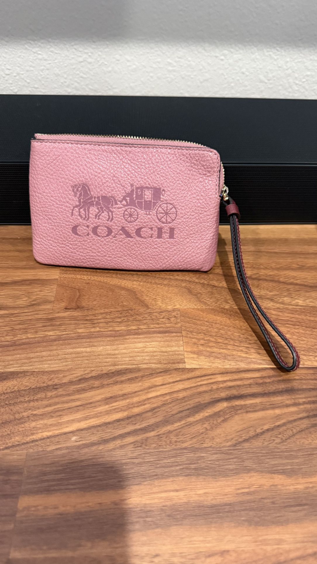Coach Zip Wristlet In Colorblock Violet. Excellent condition.