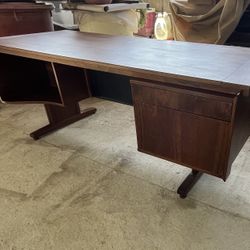 Vintage Walnut Mid Mid Desk By Martin Borenstien 