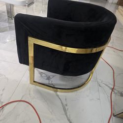 Chair Accent Livingroom Cover Black Gold Orginal Color Blue