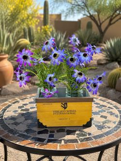 Wine crate panel planter