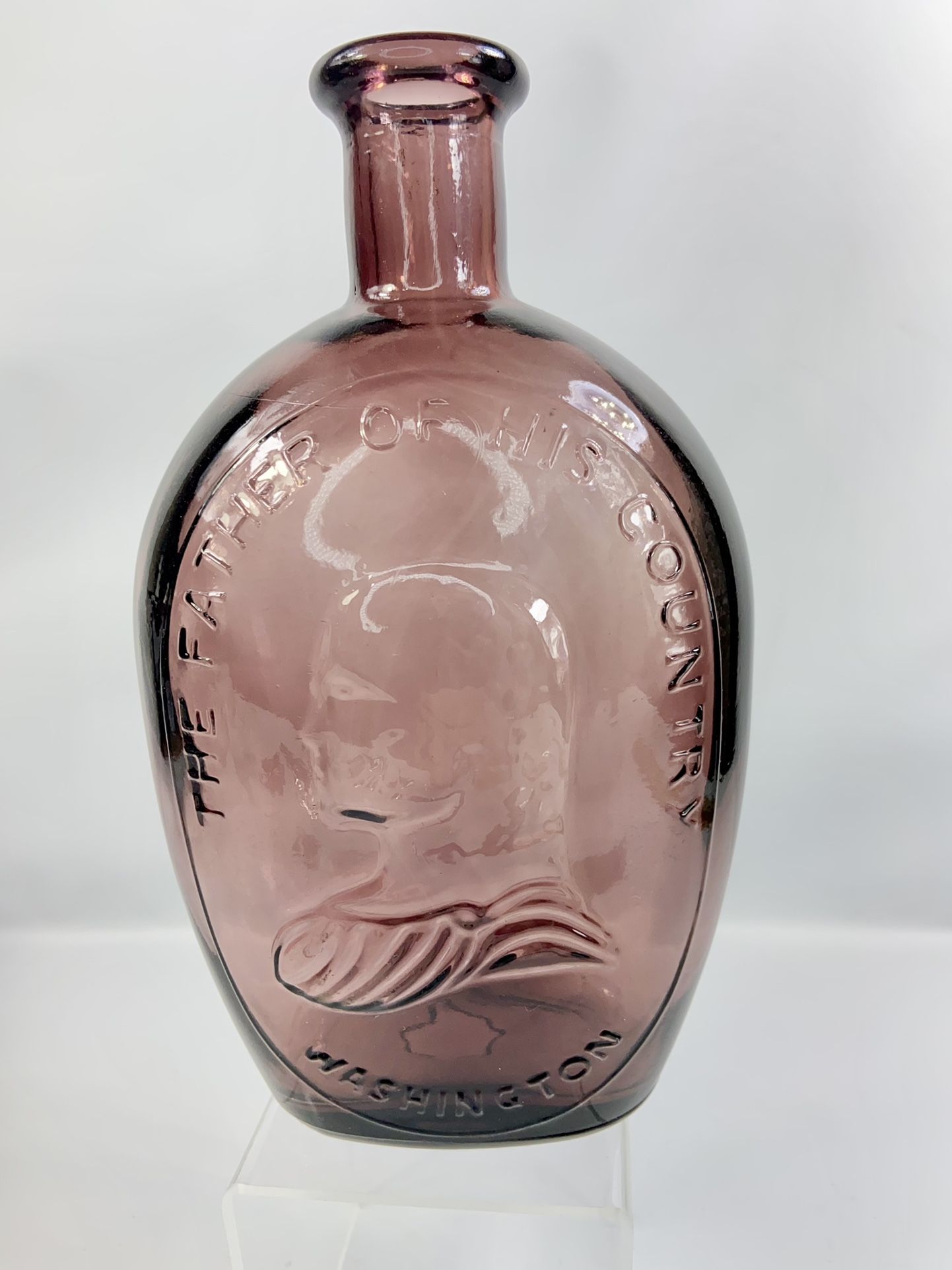 Vintage Wheaton Glass Amethyst Bottle The Father Of Our Country Whashington